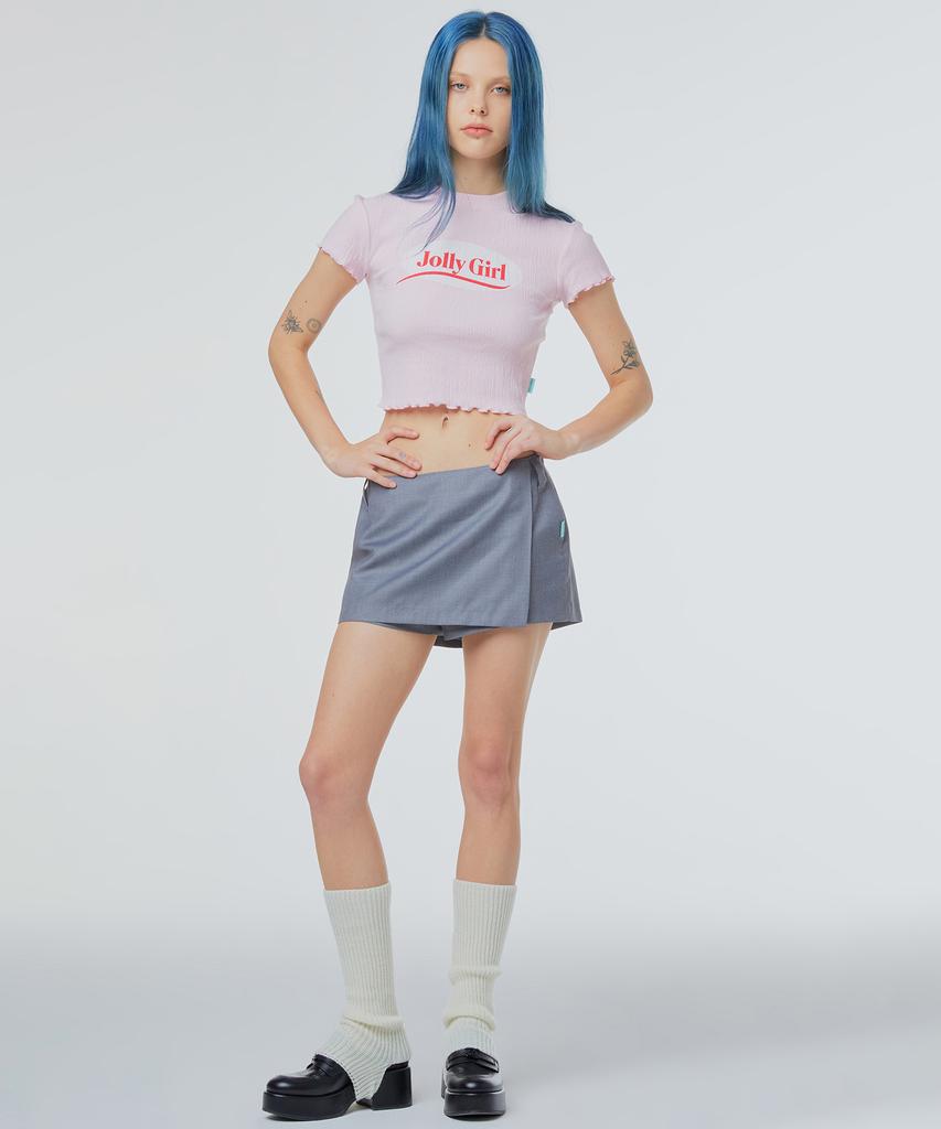 Instant Punk Wrap Mini Pants Skirt - Gray