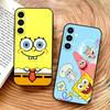 S-Sponge Funny B-Bob Phone Case For Samsung Galaxy A73,A72,A71,A70,A53,A52,A51,Soft Silicone Black Cover