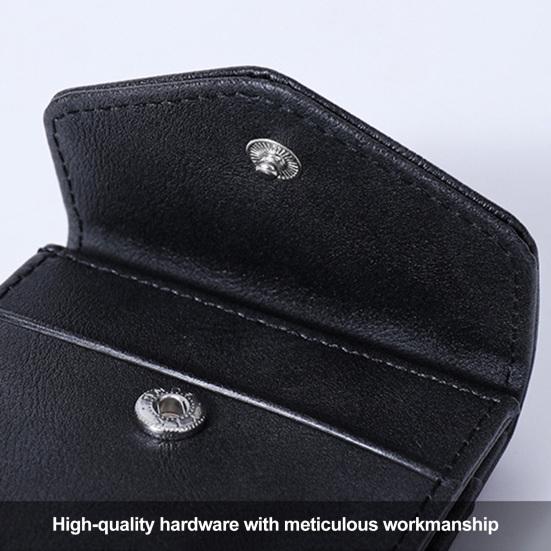 Yousheng Vertical Card Wallet Slim Card Holder Cash Wallet Snap Button Closure Retro Faux Leather Wallet Gift for Men