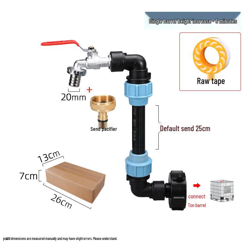 Cross-border IBC Ton Barrel Connector & Accessories: Heightened Elbow & PE Pipe for Garden Use