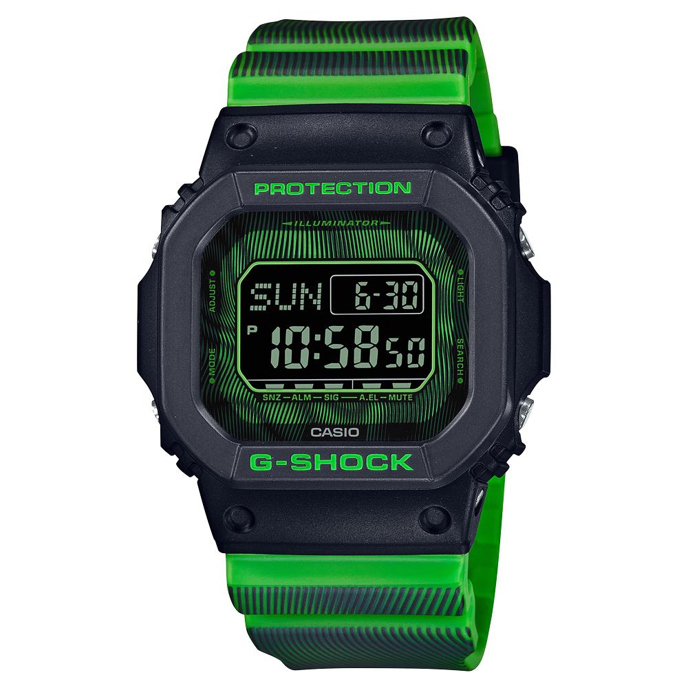 CASIO Men G-SQUAD Series Green Watch DW-D5600TD-3PR DW-D5600TD-3PR Neon Green Watch Dial