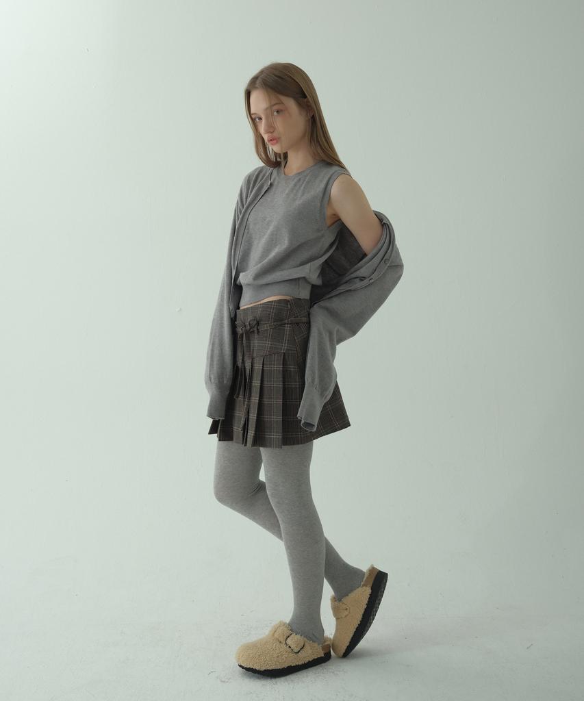 LOVENTINA Round Balloon Cardigan Set_Melange Gray
