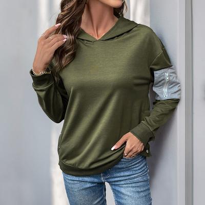Casual Comfort and Versatility Autumn Sweatshirt Pullover Colorblocking Hooded Sweatshirt Women