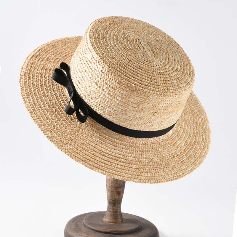 sale Top Quality Classical Summer Beach Hat Wide Brim Straw Boater Canotier Sun Hats for Women 56-58cm