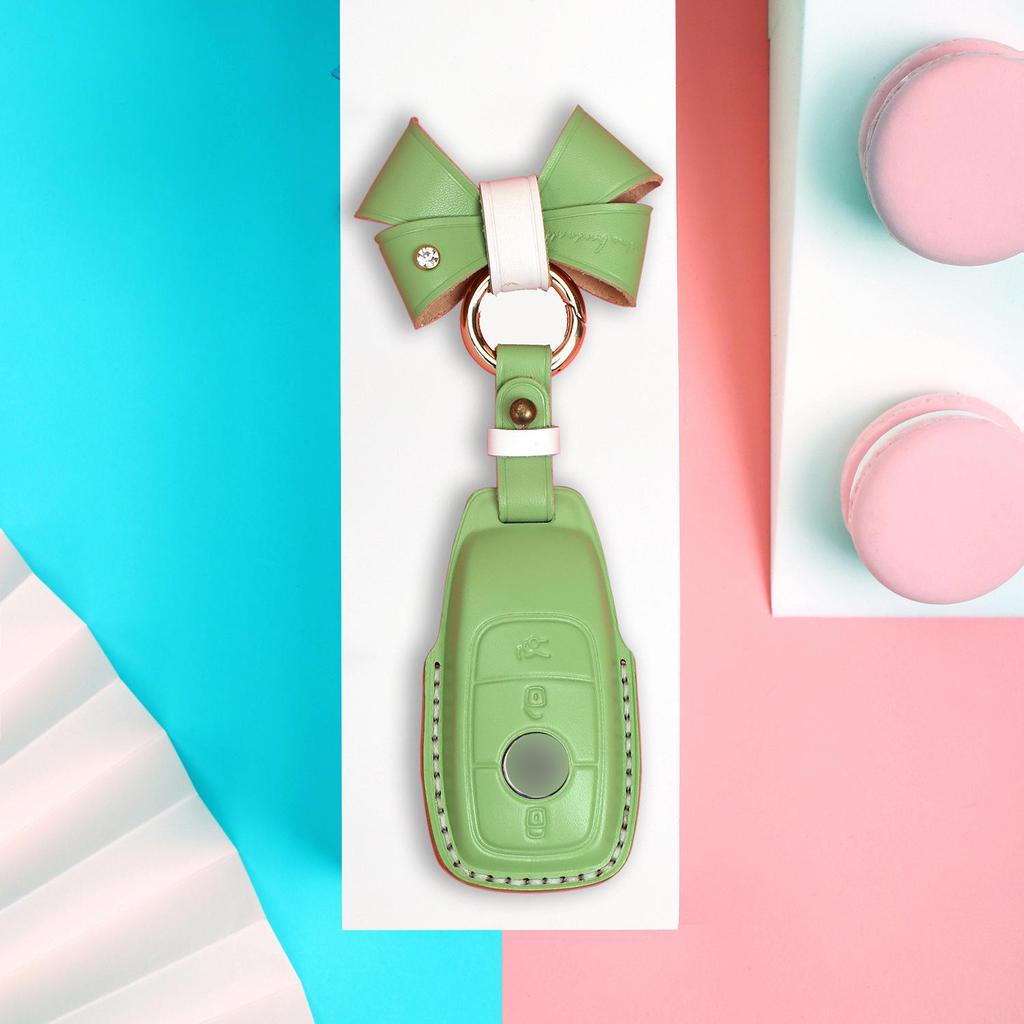 Genuine Leather 3D Macaron Key Cover for Mercedes-Benz