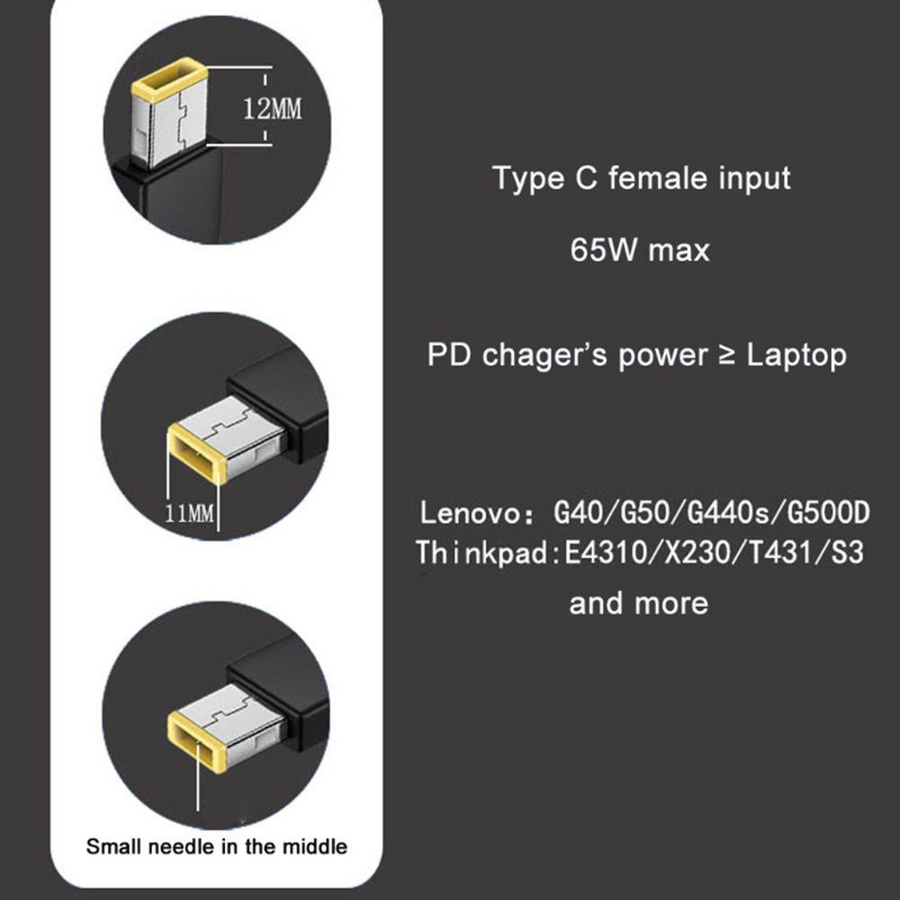 Durable USB-C 15cm Charging Cable Type-C Female To Square Slim Tip Power Cord PD Charger