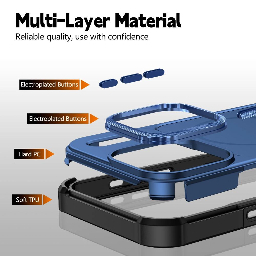 Matte Armor Cover For MagSafe Phone Case For 17 Air 16 17E 16E 15 14 Plus 13 12 11 Pro Max Shockproof Heavy Duty Magnetic