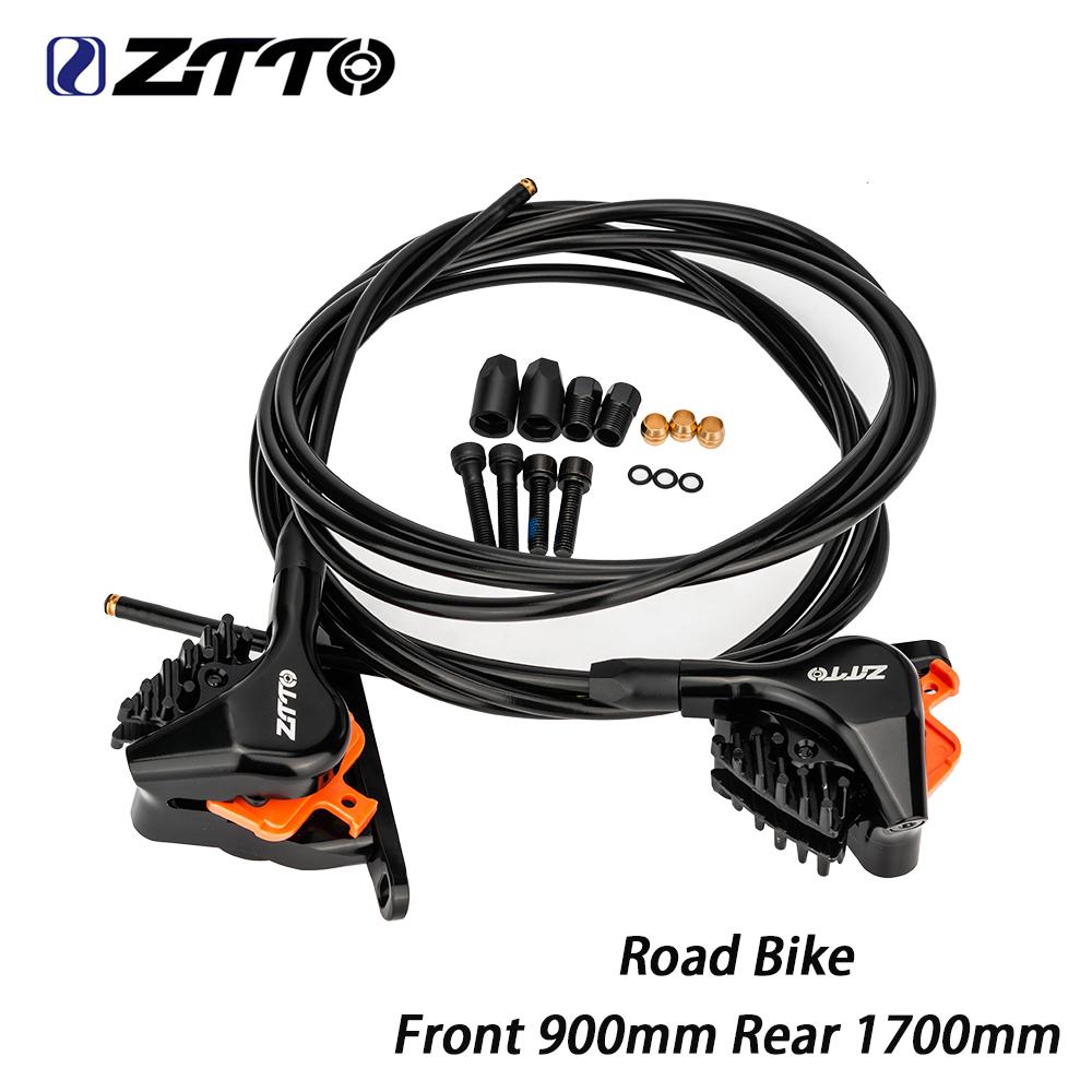 ZTTO Road Bike Flat Mount Hydraulic Disc Brakes 22mm Piston Mineral oil Calipers Front 900mm 1700mm Wear-resisting Cooling pads