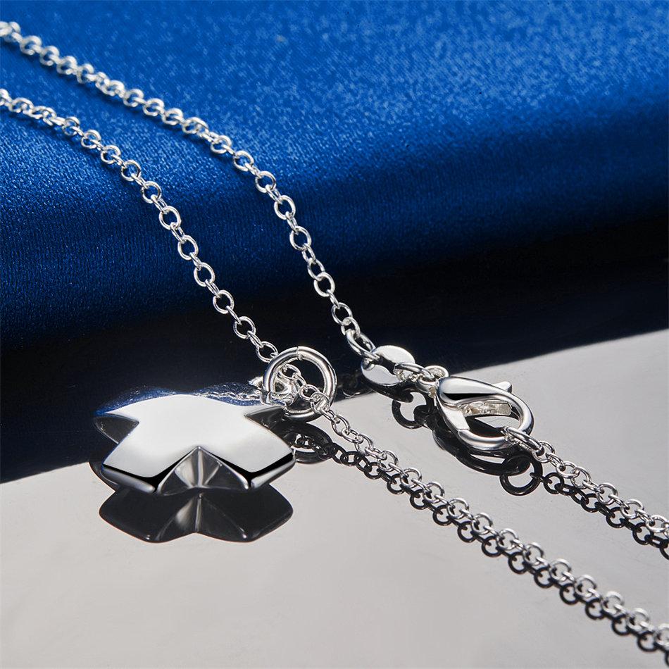 925 Sterling Silver 16-30 Inch Glossy Cross Pendant Necklace, Men's and Women's Hip-hop Accessories, Fashionable Jewelry