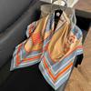 New 91 square scarf silk scarf female alphabet printing four seasons fashion landscape painting retro printing square scarf versatile
