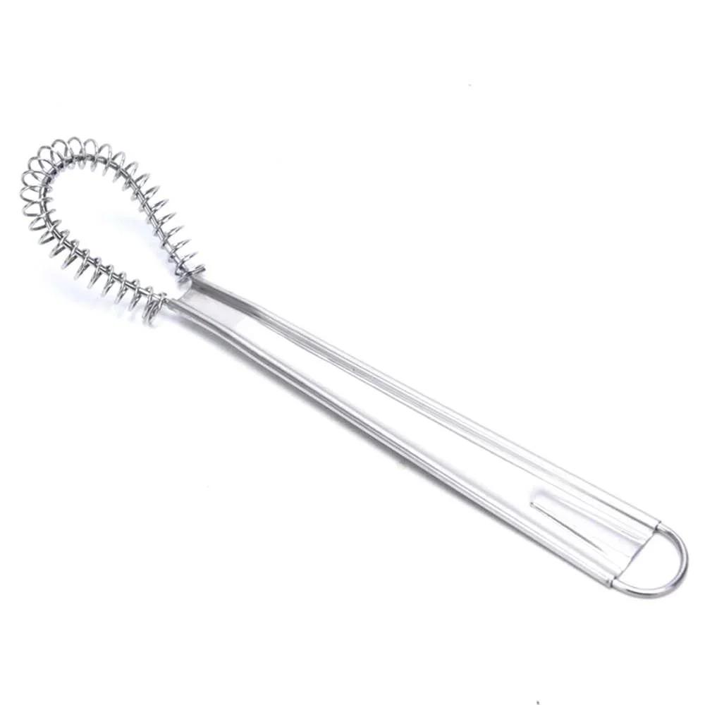 1Pcs Stainless Steel Spring Manual Whisk Egg Beater Handheld Mini Kitchen Egg Stiring Eggs Sauces Mixer Spring Beater