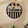 Patriotic Metal Wall Art Black White Farmhouse Decor Easy Install Gift