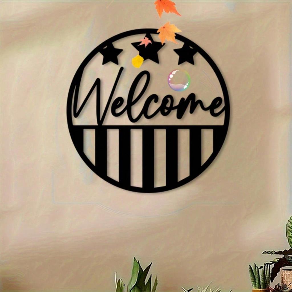 Patriotic Metal Wall Art Black White Farmhouse Decor Easy Install Gift