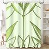 Modern Green Leaf Shower Curtain Elegant Water Proof Fabric For Bathroom Decor