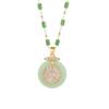 Ping An Buckle Necklace Female Retro Ethnic Style Versatile Satisfactory Emerald Jade Pendant