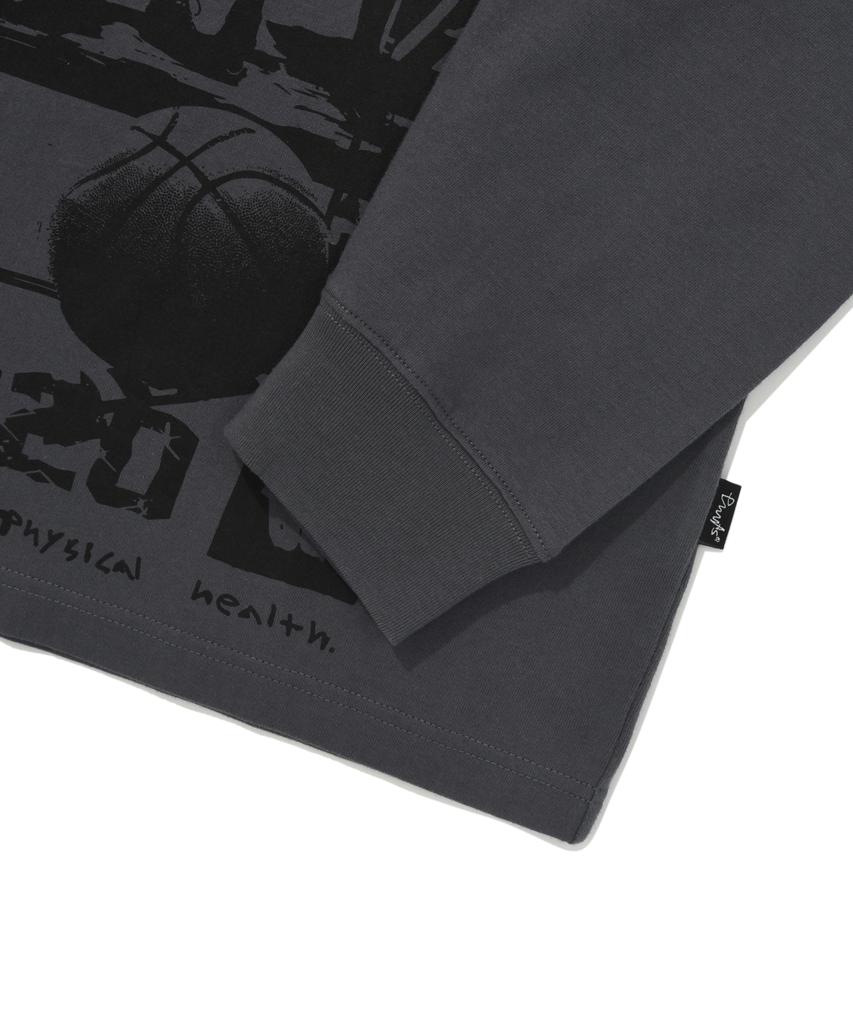Physical Department Cartoon Basketball T-Shirt Blue Charcoal