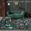 1pc Crystal Velvet Home Decor Green Jungle Animal Pattern Versatile Decorative Style, Living Room Mat, Sofa Mat, Door Mat,