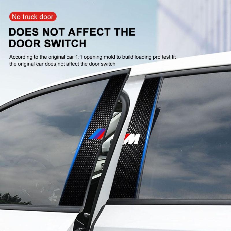 2 szt. Folia ochronna na słupek środkowy z logo samochodu Naklejka odporna na zarysowania Naklejka do BMW E60 E46 E39 E38 E90 E36 F30 E30 E31 E34 F10 F20 E87 E92 E91 X1 X5 X3 X6