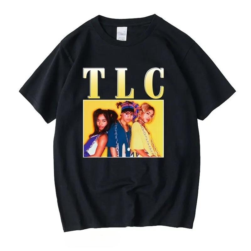 Tlc Unisexga Vintage Unisex Black Tshirt Unisex Tshirts Casual Retro Graphic T Shirts T Shirt Unisex Women Tees Tops