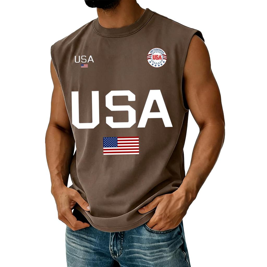 Men's Casual Independence Day Printed Tank Top