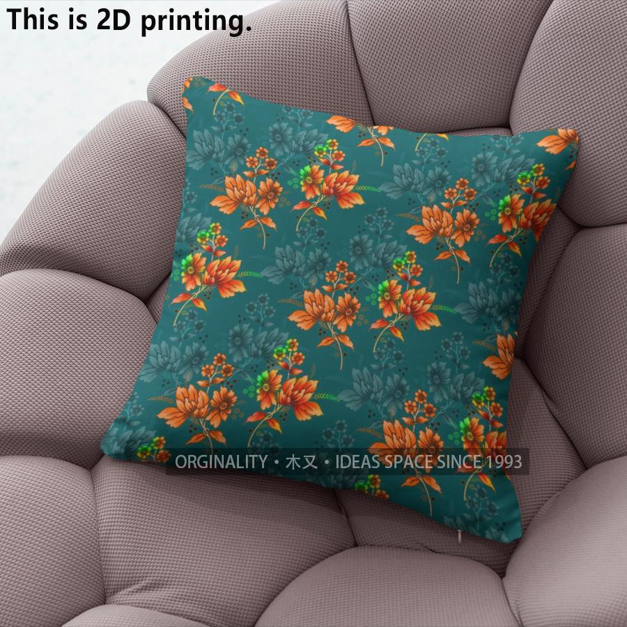 Bohemian Style Floral Digital Print Pillow Covers Pattern Cushion Cover Suitable For Sofa Bedroom Car Pillow Cover