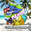 Custom Name Personalized Game Rainbow Friends Print Umbrella, Auto Open Close, 8‑Rib Sturdy Frame, Commute Camping Hiking Use, Birthday Gift
