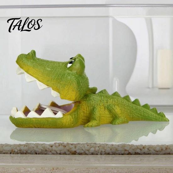 Shrimp Tank Bubbler Aquarium Air Crocodile, Resin Crocodile Decoration Bubbler, Betta Pump Fish Ornament for Accessory