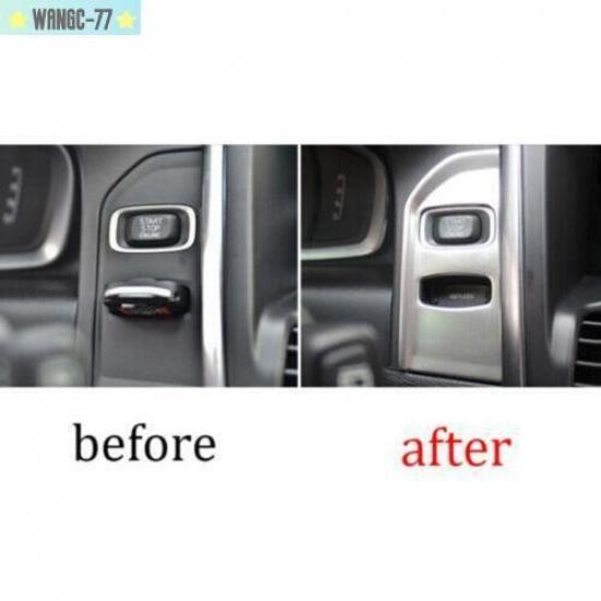 1X For Volvo XC60 2010-2017 Steel Start Button Ignition Switch Cover Trim Silver