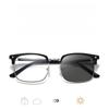 Men's Pochromic Colored Glasses Half Frame Anti Blue Light Glasses Man Eye Protection Ultra Light Eyepiece Computer Goggles