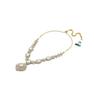 Antique Gold Tone Dazzling Stones Necklace Earring & Maangtikka Set For Women