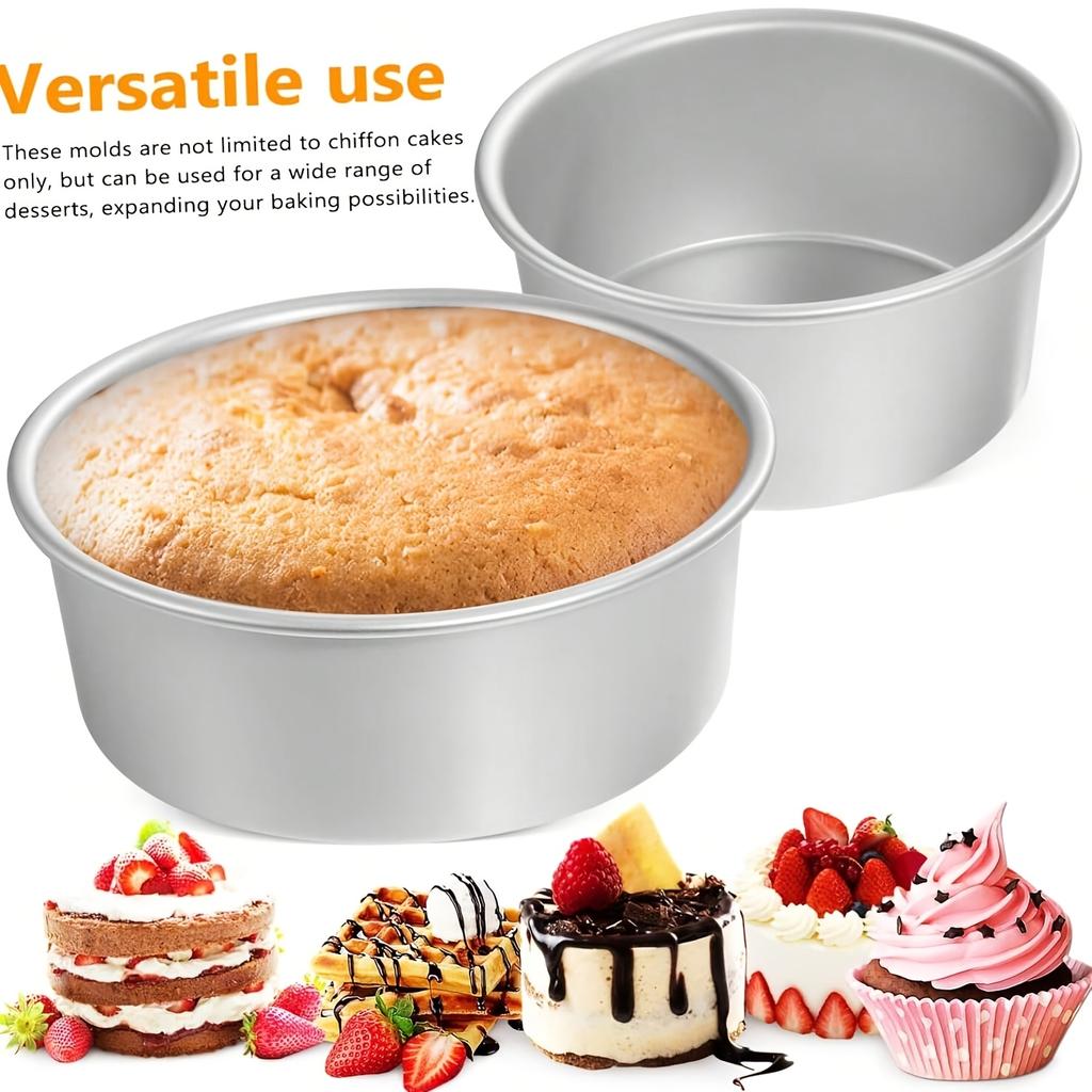 Nonstick Round Cake Pans for a Variety of Desserts,Made from Aluminum with a Rolled Edge,Perfect for Chiffon Cakes And More