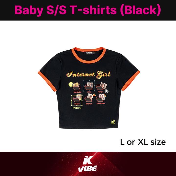 Official KATSEYE [Internet Girl] Baby S/S T-Shirt (Black) - Limited Edition Member Meme Special