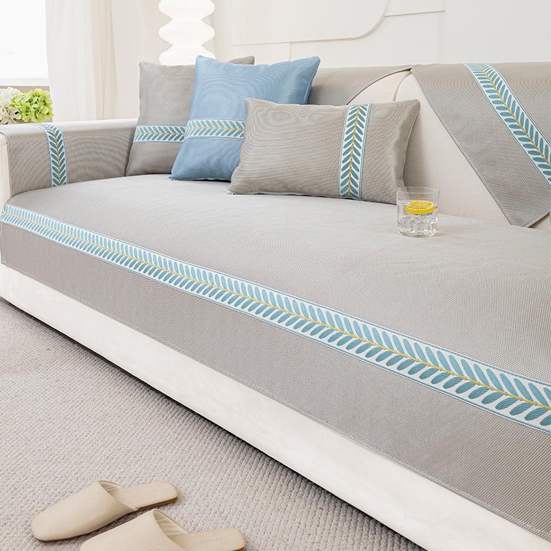 Sommer Eis Seide Sofakissen Vier Jahreszeiten Universelle Sofabezug Abdeckung Rutschfester Sofabezug Stoff Kissen Sofakissen