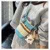 Knit Weaving Small Crossbody Bag For Women With Phone Pocket And Lock Closure