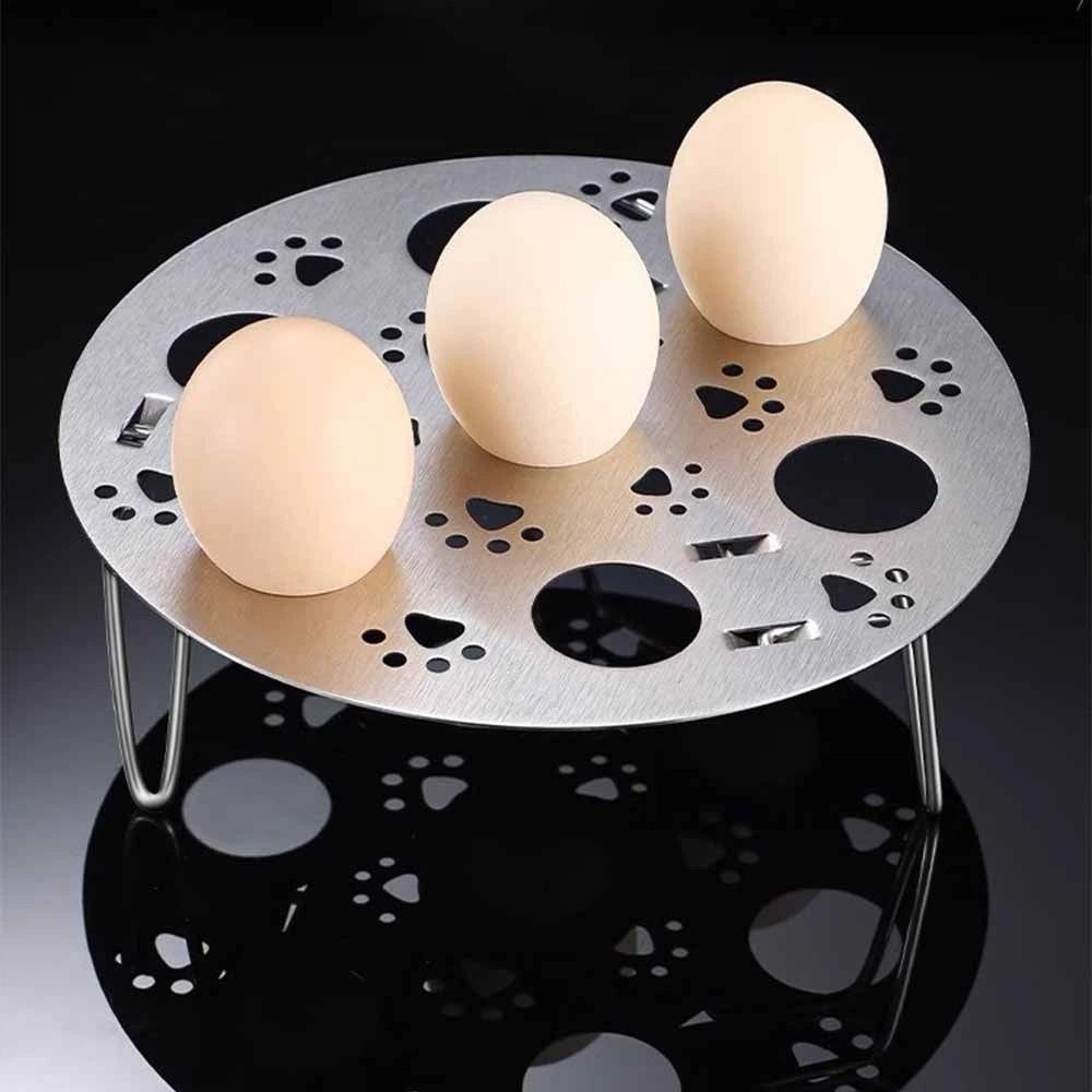 Round Stainless Steel Steaming Grid Thickened Folding Steamed Egg Rack  Steaming Eggs