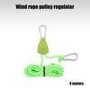 Wind Rope Pulley Adjuster with Load-bearing Buckles Highly Reflective Rope Zinc Alloy Pulley Outdoor Camping Tent Canopy Adjustable Non-slip