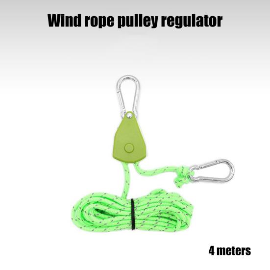 Wind Rope Pulley Adjuster with Load-bearing Buckles Highly Reflective Rope Zinc Alloy Pulley Outdoor Camping Tent Canopy Adjustable Non-slip