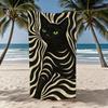 Serviette Rayures Blanches Textile Peignoir Plage Séchage Rapide Chat Léger Portable Zèbre Noir Camping Piscine Voyage
