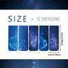 12 Pieces of Magnetic Bookmarks, Space and Starry Sky Bookmarks, Magnetic Folder Tags, Bookmarks, Book Enthusiasts