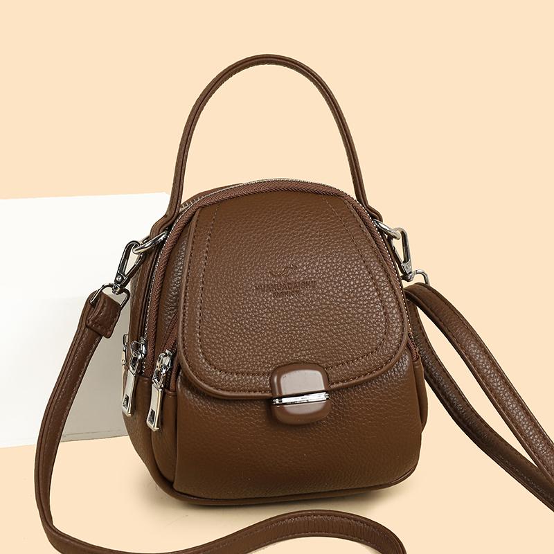 Mobile Phone Bag Mother Bag Large Capacity Multi-Layer PU Shoulder Crossbody Bag