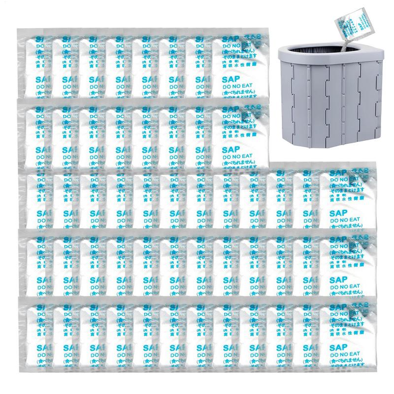 Urine Absorbent Powder 50pcs Poo and Urine Absorbent Gel Deodorization Liquid Waste Gelling Tool for Camping Fishing Traveling