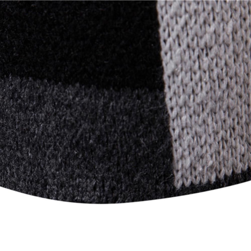 Men's Hooded Solid Knit Patchwork Coat Jacket Cardigan Long Sleeve Tops Blouse