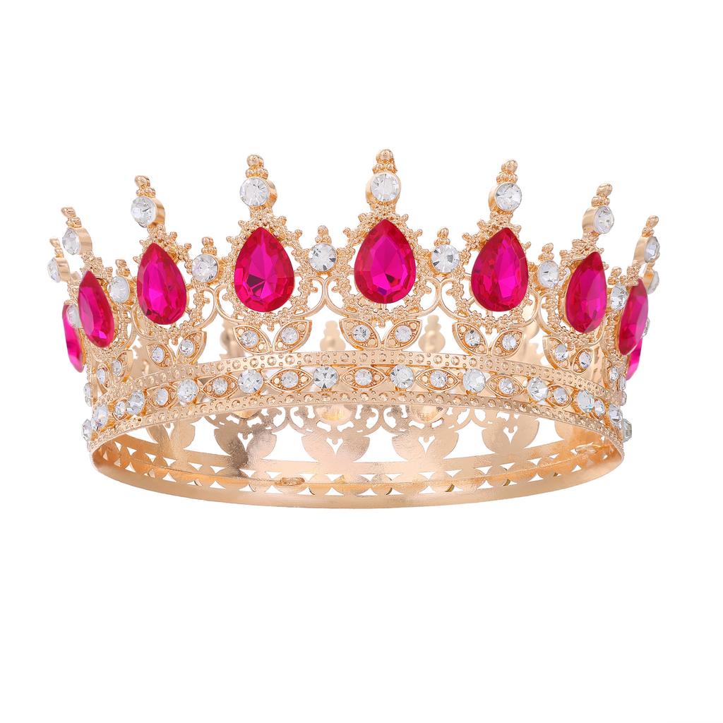 Fashion Crystal Rhinestone Round Tiaras And Crowns For Bride Women Queen Princess Diadems Girls Wedding Hair Accessories