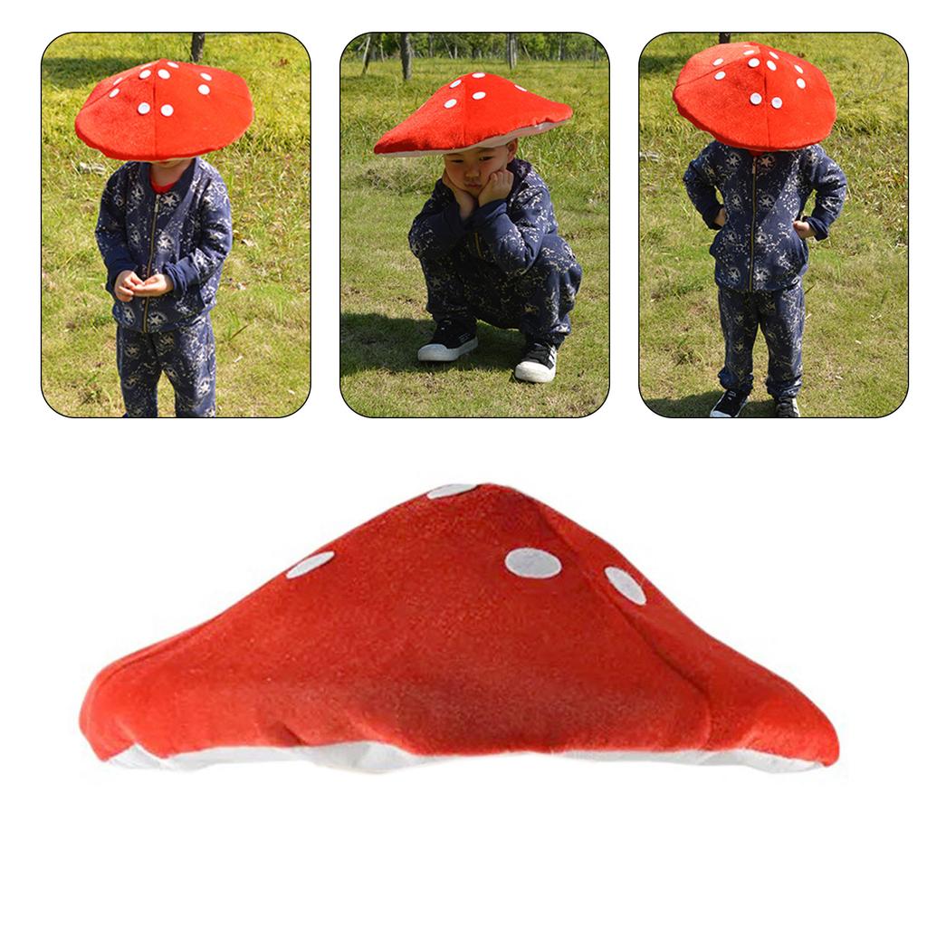 Adult Stuffed Mushroom Shape Hat Christmas Party Plush Hat Adult Carnivals Photography Hat Halloween Party Festival Hat