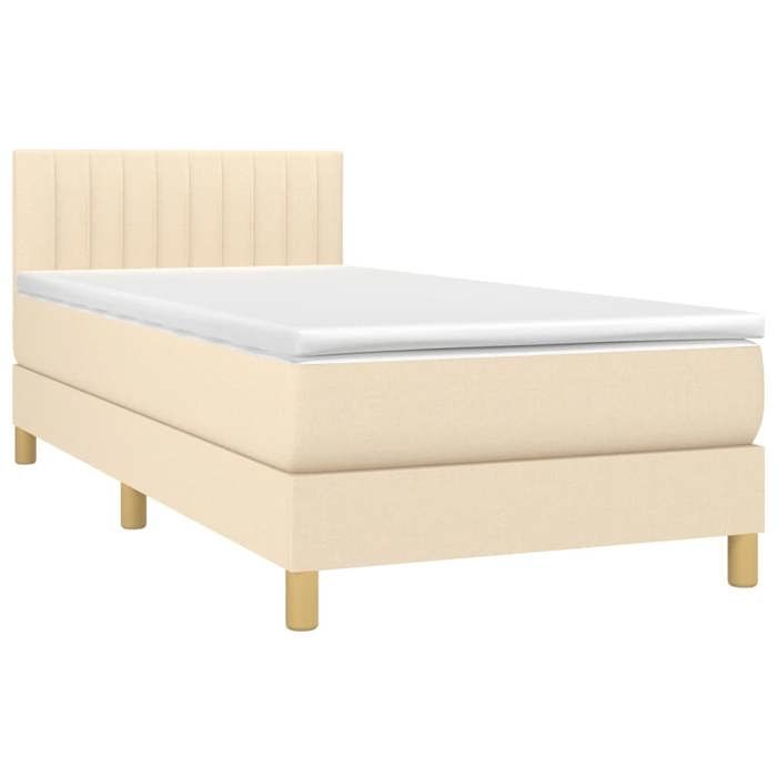 Maison Exclusive - Sommier à lattes de lit avec matelas Crème 80x200 cm Tissu