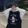 Spring Autumn Sweater Women Fake Two-piece Long-sleeved Hoodie Loose Boyfriend Wind Jacket Casual Thin T-shirt