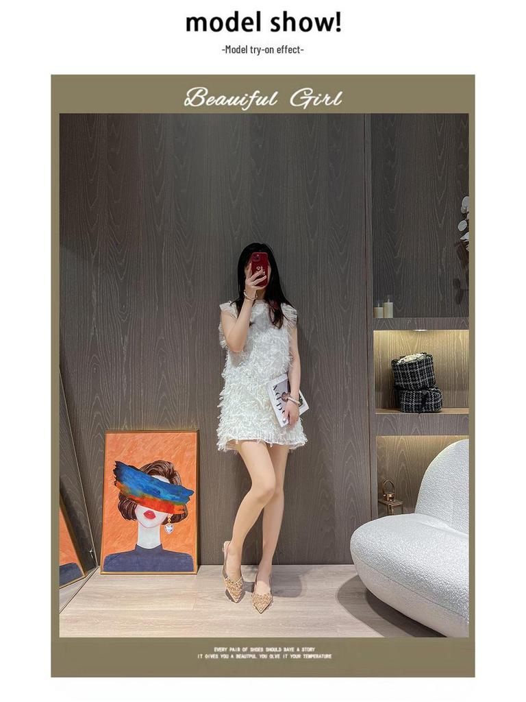 Francouzské kamínkové lodičky s špičatou špičkou, středním podpatkem a uzavřenou špičkou pro ženy, velké velikosti 41-43, kolekce 2025