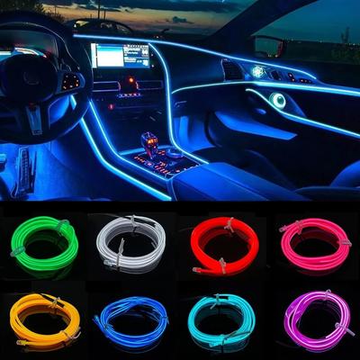 Car Environment El Wire 1-5M LED Flexible Neon Interior Lights Assembly RGB Light For Automotive Decoration Lighting Accessories