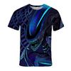 T-shirt estiva da uomo con stampa 3D di teschio, personalizzata, con stampa cool, stile punk rock retro, alla moda, manica corta