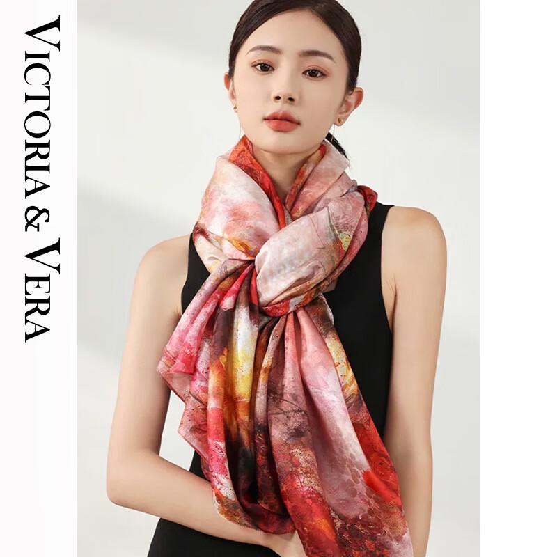 VICTORIA&VERA V827ZS01 Spring/Summer Printed Silk Floral Scarf